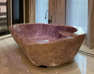 Irregularly_Shaped_Pink_Onyx_Stone_Bathtub